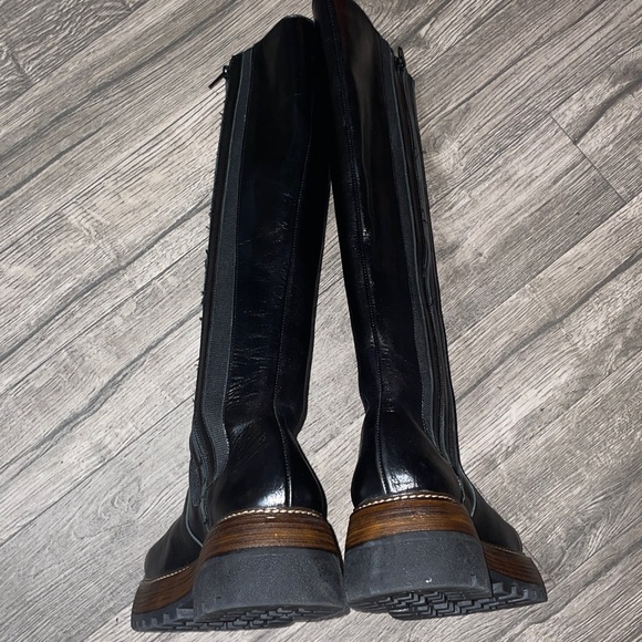 Free People black Rhodes tall Chelsea platform boots NEW - Picture 13 of 13